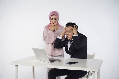 Man working with laptop