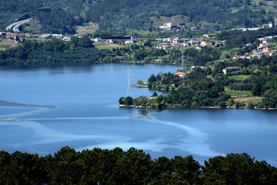Scenic view of lake by mountain
