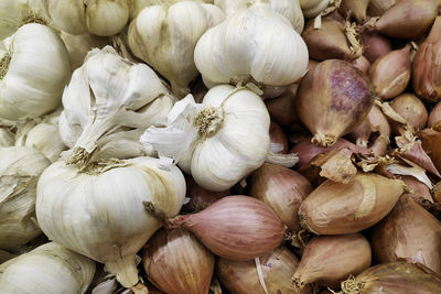 Full frame shot of onions for sale