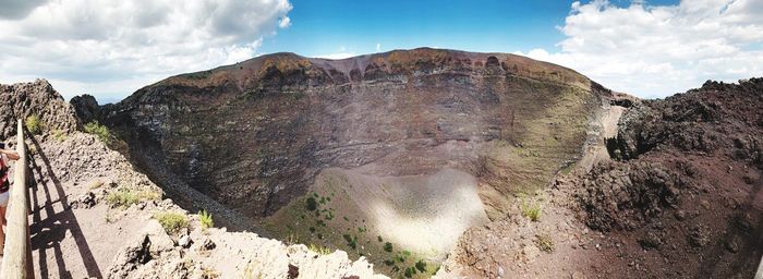 Panoramic view of rocky mountains against sky