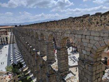 Panoramic view of old building against cloudy sky