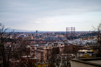 High angle view of cityscape against sky