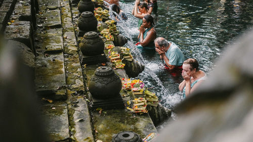 Group of people in temple