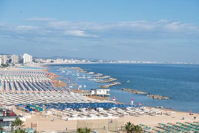 Expanse of beaches on the adriatic sea in cattolica italy