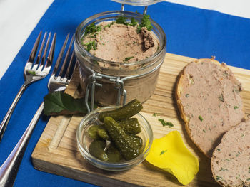 Close-up of food on table