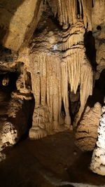 Low angle view of rock formation in cave