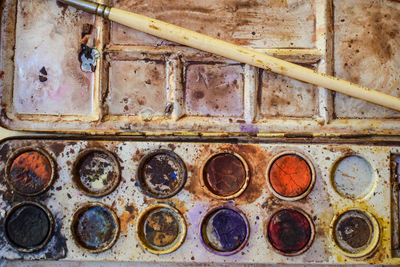 This is the first photo i took with my camera. an old watercolor pallet that i use for my art class