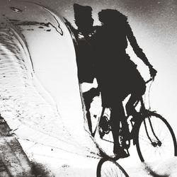 People in parking lot