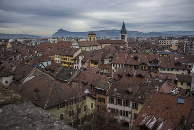 High angle view of cityscape