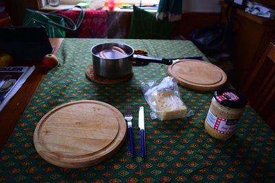 Close-up of food on table