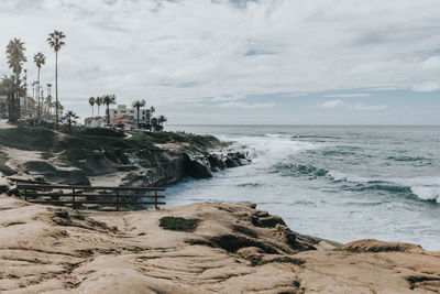 Scenic view of beach against sky