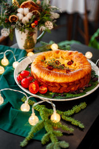 Close-up of food on table