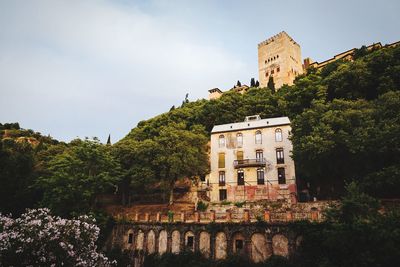 Low angle view of castle against clear sky