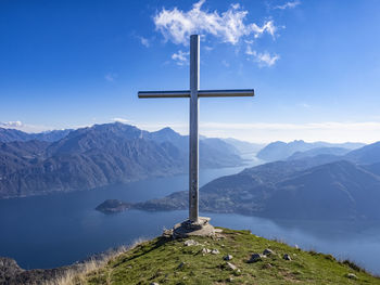 Landscape of lake como from mount crocione