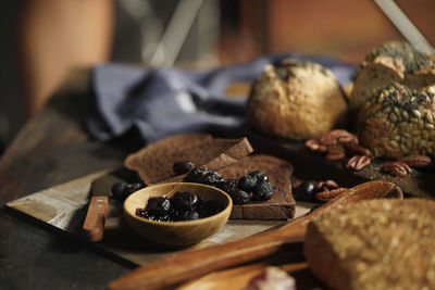 Close-up of food on table