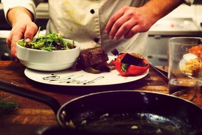 Close-up of hand holding food