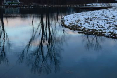 Scenic view of lake during winter