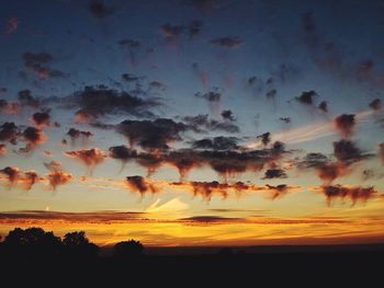 Scenic view of dramatic sky during sunset