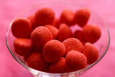 Close-up of strawberries in bowl