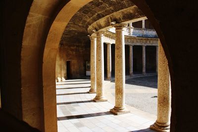 Architectural columns of historic building