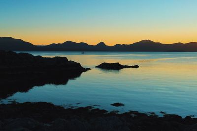 Scenic view of sea during sunset