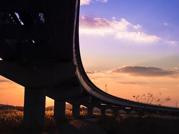 Bridge against sky during sunset