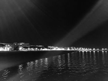 Illuminated built structures at night