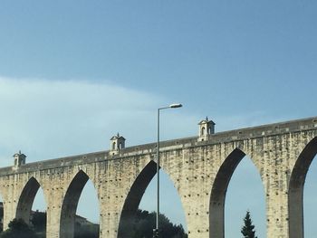 Low angle view of bridge against sky