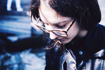 Close-up portrait of young woman