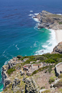 High angle view of beach