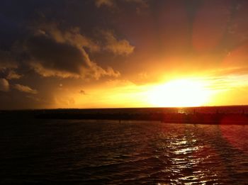 Scenic view of sunset over sea