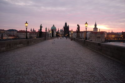 View of mosque at sunset