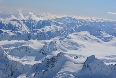 Snowfields shot from helicoptter