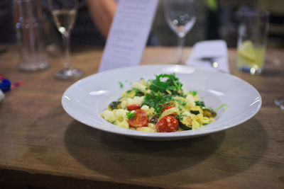 Close-up of food on table