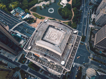 High angle view of city