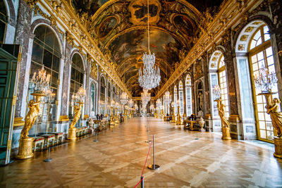 Interior of illuminated building