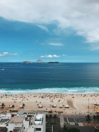 High angle view of beach against sky