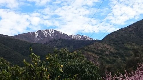 Low angle view of mountains against sky