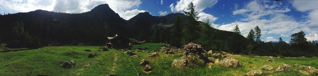 Scenic view of mountains against sky