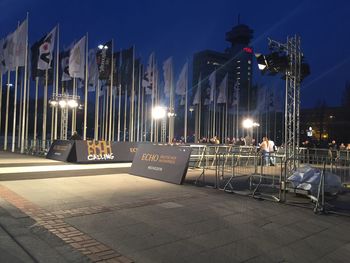 View of illuminated building at night