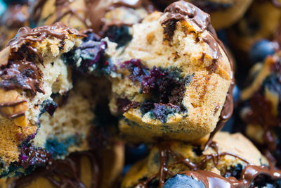 Close up shot of vegan blueberry muffins