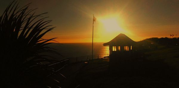 Scenic view of sunset over sea