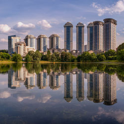 Reflection of buildings in water