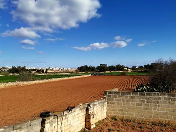 Houses on field, rural scene of malta