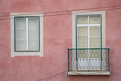 Closed door of building