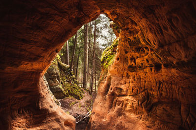 Rock formations in cave