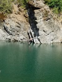 Rocks in sea