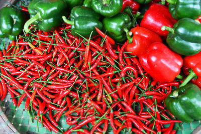 Full frame shot of red chili peppers