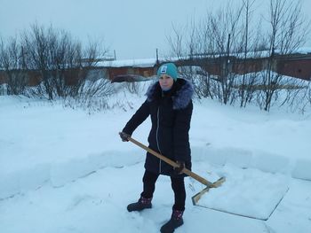 Man skiing on snow