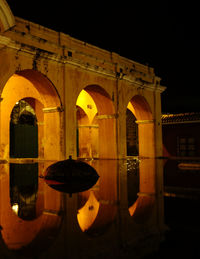 View of illuminated building at night